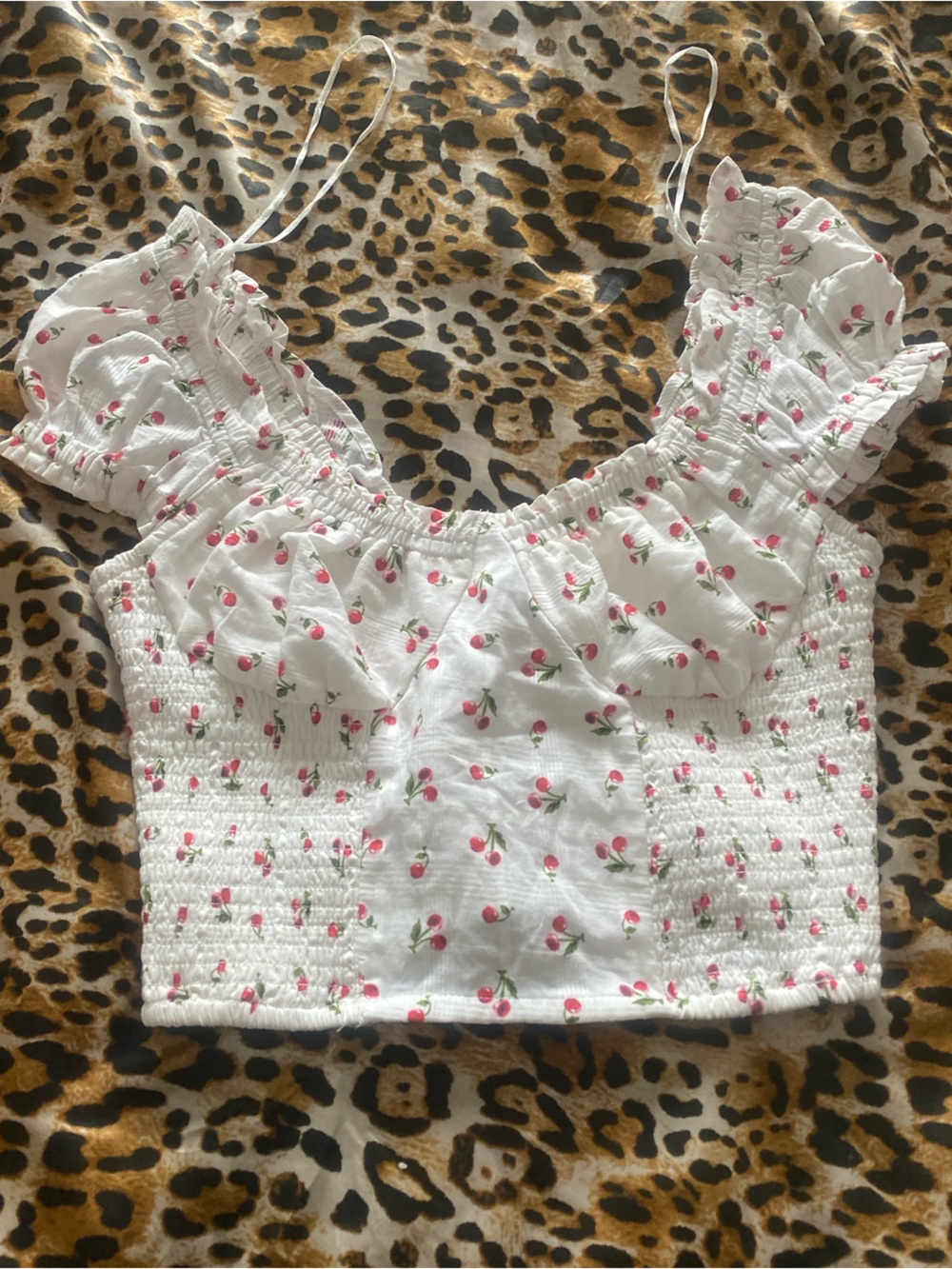 Cute Cherry Milkmaid Style Shirt